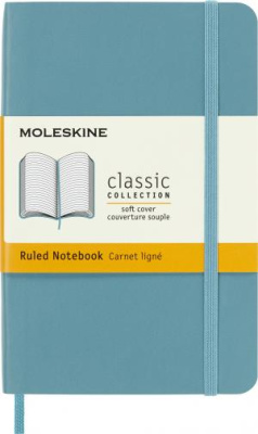 Блокнот Moleskine CLASSIC SOFT QP611B35 Pocket 90x140мм 192стр. линейка мягкая обложка голубой