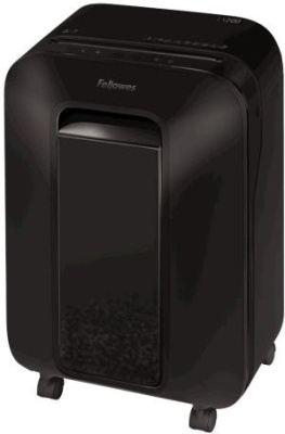 Шредер Fellowes PowerShred LX200 черный (секр.P-4) фрагменты 12лист. 22лтр. скрепки скобы пл.карты