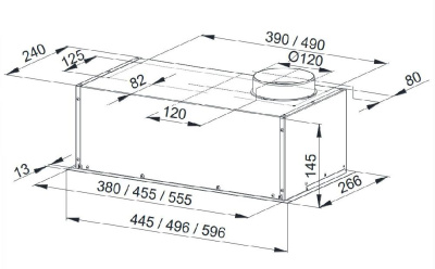 Вытяжка встраиваемая Weissgauff Alpha 50 PB IX нержавеющая сталь управление: кнопочное (1 мотор)