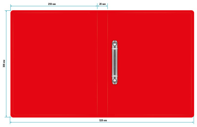 Папка на 2-х кольцах Buro -ECB413/2RRED A4 пластик 0.5мм красный