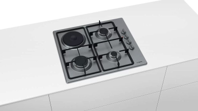 Газовая варочная поверхность Bosch PBY6C5B62O серебристый