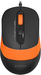 Мышь A4Tech Fstyler FM10S черный/оранжевый оптическая 1600dpi silent USB 3but (FM10S USB ORANGE)