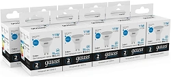 Лампа светодиодная Gauss Elementary 13631 11Вт цок.:GU10 софит 220B св.свеч.бел.хол. MR16 (упак.:10шт)