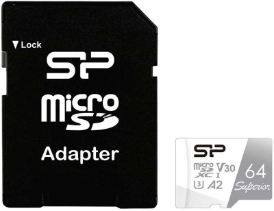 Флеш карта microSDXC 64GB Silicon Power SP064GBSTXDA2V20SP Superior + adapter
