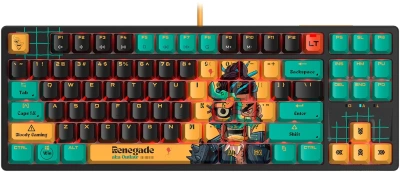 Клавиатура A4Tech Bloody AT87 Renegade механическая черный/зеленый USB for gamer LED (AT87)