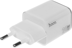 Сетевое зар./устр. Hoco N46 Glorious 20W 3A (PD+QC+AFC) USB-A/Type-C универсальное синий (35318)