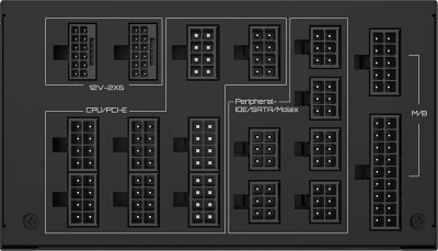 Блок питания Gigabyte ATX 1600W GP-UD1600PM PG5 Gen.5 80+ platinum (20+4pin) APFC 120mm fan 12xSATA Cab Manag RTL