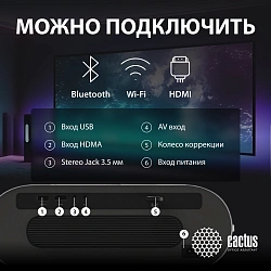 Проектор Cactus CS-PRO.01WT.Full HD LCD 6000Lm LS 500Lm ANSI (1920x1080) 2000:1 ресурс лампы:30000часов 1xUSB typeA 1xHDMI 2.55кг
