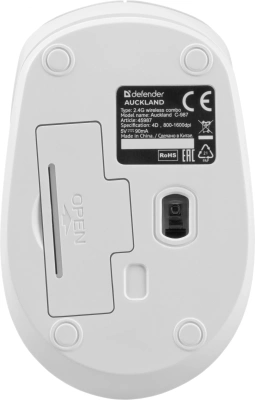 Клавиатура + мышь Defender Auckland C-987 клав:белый мышь:белый USB беспроводная Multimedia (45987)