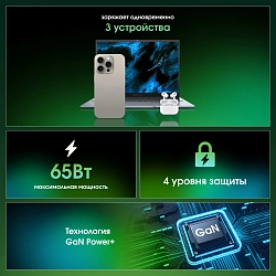 Сетевое зар./устр. Digma Pro DPW6B 65W 3.25A (PD+QC) 2хUSB-C/USB-A универсальное белый (DPW6B5GX12WH)