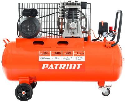 Компрессор поршневой Patriot PTR 100-440I масляный 440л/мин 100л 2200Вт оранжевый