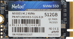 Накопитель SSD Netac PCIe 3.0 x2 512GB NT01N930ES-512G-E2X N930ES M.2 2242