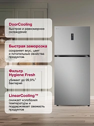Холодильник LG GR-B922FMBM 2-хкамерн. серый инвертер