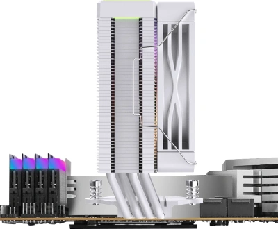 Устройство охлаждения(кулер) Bloody BD-AC205-ARGB1 ARGB Soc-AM5/AM4/1200/1700/1851 белый 4-pin 14-26dB Al+Cu LCD 205W 513gr Ret (BD-AC205-ARGB1-WH)