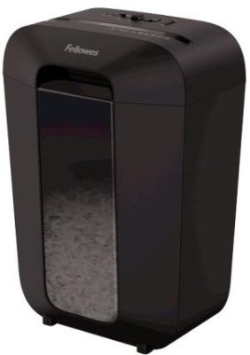 Шредер Fellowes PowerShred LX70 черный (секр.P-4) фрагменты 11лист. 18лтр. скрепки скобы пл.карты