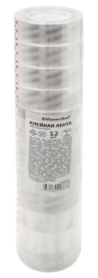 Клейкая лента канцелярская Silwerhof 481059 прозрачная шир.19мм дл.33м 35мкр полипропилен спайка