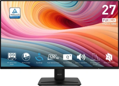 Монитор MSI 27" Pro MP271A E2 черный IPS LED 16:9 HDMI M/M матовая 300cd 178гр/178гр 1920x1080 120Hz VGA DP FHD 3.82кг
