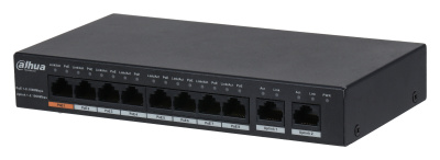 Коммутатор Dahua DH-PFS3010-8GT-96 10x1Гбит/с 7PoE+ 1PoE++ 96W неуправляемый