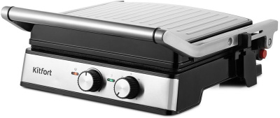 Электрогриль Kitfort КТ-3601 2000Вт серебристый/черный