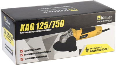 Углошлифовальная машина Kolner KAG 125/750 750Вт 12000об/мин рез.шпин.:M14 d=125мм (КН125-750ВАГ)