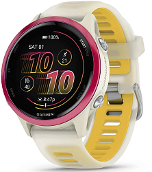 Смарт-часы Garmin Forerunner 570 42мм 1.3" AMOLED корп.белый/розовый рем.белый (010-02970-02)