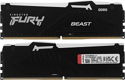 Память DDR5 2x32GB 5200MHz Kingston KF552C40BB2AK2-64 Fury Beast Black RGB RTL Gaming PC5-41600 CL40 DIMM ECC 288-pin 1.25В dual rank с радиатором Ret