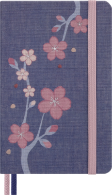 Блокнот Moleskine LIMITED EDITION SAKURA LESU08MM710 Pocket 90x140мм обложка текстиль 160стр. линейка синий 2025