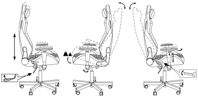 Кресло игровое Knight Outrider черный Light-20 с подголов. крестов. металл