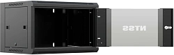 Шкаф коммутационный NTSS (NTSS-W6U6060GS-BL) настенный 6U 570x600мм пер.дв.стекл 60кг черный 500мм 18.8кг 220град. 370мм IP20 сталь