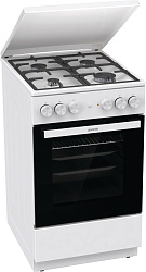Плита Комбинированная Gorenje GK5A42WF-B белый (металлическая крышка) реш.чугун