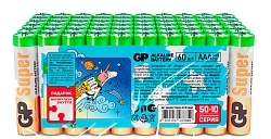 Батарея GP Super Alkaline 24A50/10SMF-2CRVS60 AAA (промо:50+10) (60шт) спайка