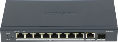 Коммутатор Hikvision DS-3E0510P-E/M 9x1Гбит/с 1SFP 8PoE 58W неуправляемый
