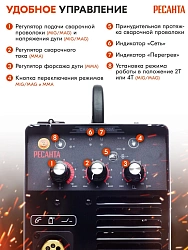 Сварочный полуавтомат Ресанта САИПА-24В/200А инвертор MIG-MAG 6.9кВт