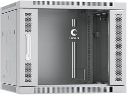 Шкаф коммутационный Cabeus (SH-05F-9U60/45) настенный 9U 600x450мм пер.дв.стекл 60кг серый 390мм 501мм IP20 сталь
