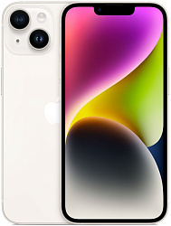Смартфон Apple A2882 iPhone 14 128Gb 6Gb сияющая звезда моноблок 3G 4G 1Sim 6.1" 1170x2532 iOS 16 12Mpix 802.11 a/b/g/n/ac/ax NFC GPS GSM900/1800 GSM1900 Protect