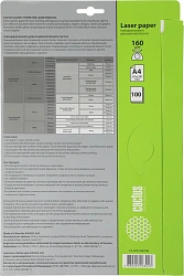 Фотобумага Cactus CS-LPA4160100 A4/160г/м2/100л./белый глянцевое для лазерной печати