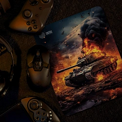Коврик для мыши Cactus Burning tank рисунок 300x250x3мм (CS-MPC-D04M)