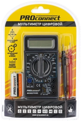 Мультиметр PROconnect M830B DT830B цифровой черный (13-3011)