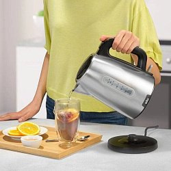 Чайник электрический Braun WK1500BK 1.7л. 2200Вт черный/нержавеющая сталь корпус: металл/пластик