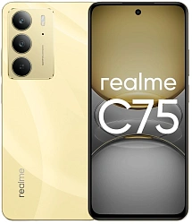 Смартфон Realme RMX3941 C75 128Gb 8Gb золотой моноблок 3G 4G 2Sim 6.72" 1080x2400 Android 14 50Mpix 802.11 a/b/g/n/ac NFC GPS GSM900/1800 GSM1900 Protect A-GPS microSD max2048Gb