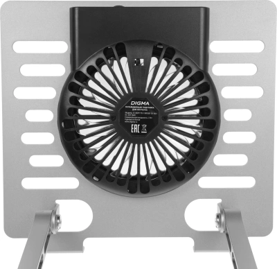 Подставка для ноутбука Digma D-NCP170-1xRGB110-360 17" 240x230x50мм 2xUSB 1x алюминий серый