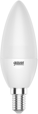 Лампа светодиодная Gauss Elementary 33126T 6Вт цок.:E14 свеча 180B 4100K св.свеч.бел.нейт. (упак.:3шт)