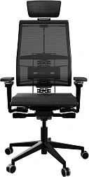 Кресло руководителя эргономичное Метта Yoga Spine Black Edition черный сиденье черный сетка с подголов. крестов.5-луч. металл хром