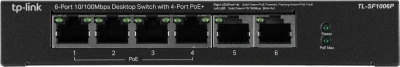 Коммутатор TP-Link TL-SF1006P (L2) 6x100Мбит/с 4PoE+ 67W неуправляемый