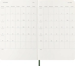 Еженедельник Moleskine CLASSIC SOFT WKNT Large 130х210мм датир.12мес 144стр. линейка мягкая обложка зеленый