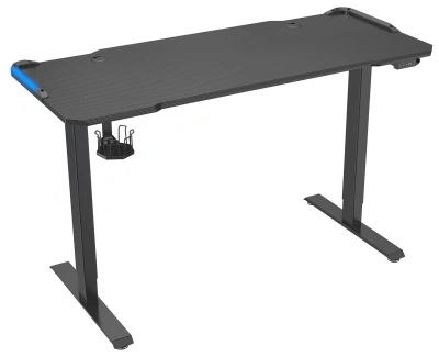 Стол для компьютера Cactus CS-EDL-GBK RGB столешница МДФ черный каркас черный 140x72x60см (CS-EDL-GBK)