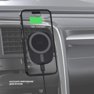 Держатель Deppa QIWCP1G магнитный беспров.з/у. черный для смартфонов (55210)