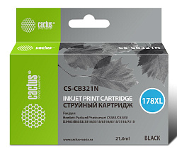 Картридж струйный Cactus CS-CB321N(CS-CB321) №178XL черный (21.6мл) для HP PS B8553/C5383/C6383/D5463 с чипом