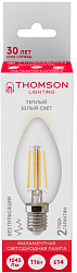 Лампа филам. Thomson Filament TH-B2071 11Вт цок.:E14 свеча 220B св.свеч.бел.теп. Candle (упак.:1шт)