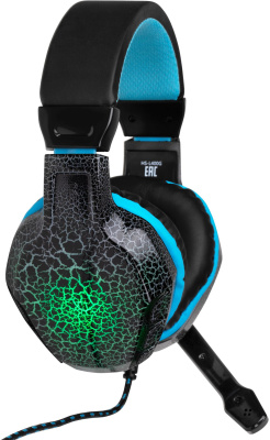 Наушники с микрофоном Оклик HS-L400G ZEUS черный/синий 2.2м мониторные оголовье (359480)